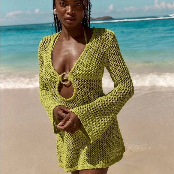 Monday Swimwear MONTEGO MINI DRESS - CHARTREUSE PETIT CROCHET - Picture 3 of 8